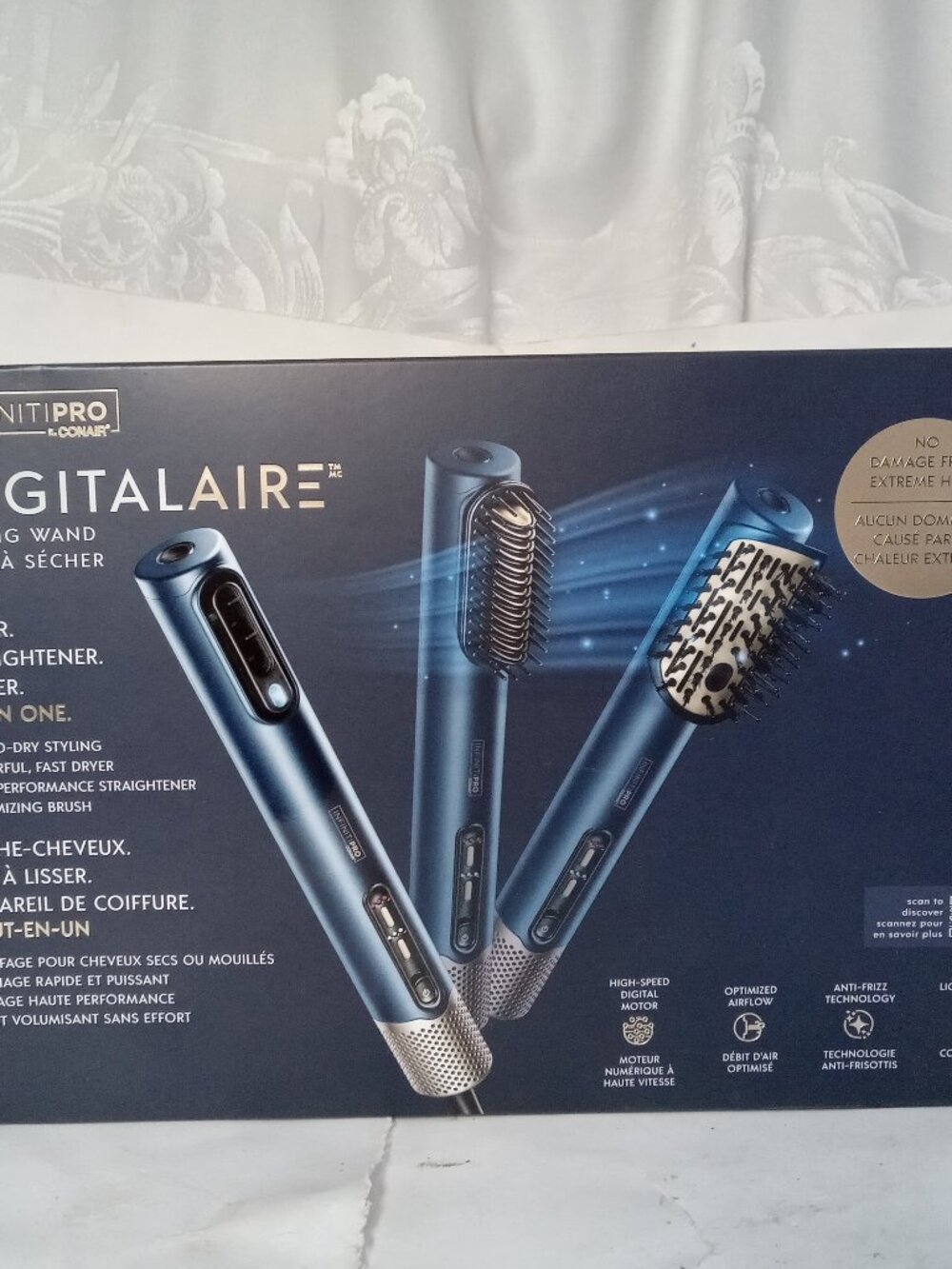 Conair Infiniti Pro Digital Aire Styling Brush Comb Straightener Diffuser 996RNC